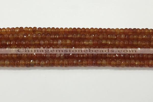 CAA5442 15.5 inches 6*8mm faceted rondelle agate gemstone beads