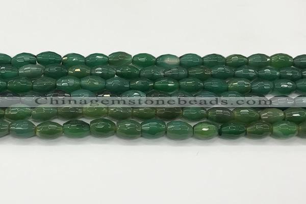 CAA5474 15.5 inches 8*12mm faceted rice agate beads