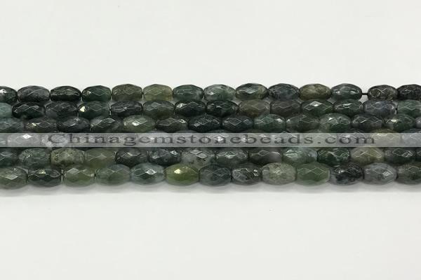 CAA5479 15.5 inches 8*12mm faceted rice agate beads