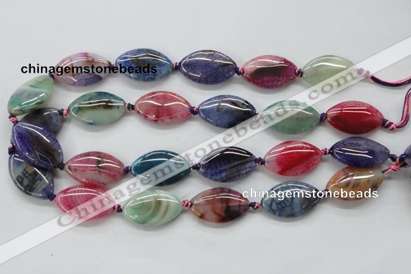 CAA548 15.5 inches 18*30mm marquise dyed madagascar agate beads