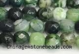 CAA5506 15 inches 6mm faceted round fire crackle agate beads