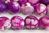 CAA5523 15 inches 10mm faceted round fire crackle agate beads