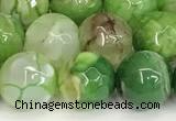 CAA5527 15 inches 10mm faceted round fire crackle agate beads