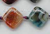 CAA555 15.5 inches 20*20mm diamond dyed madagascar agate beads