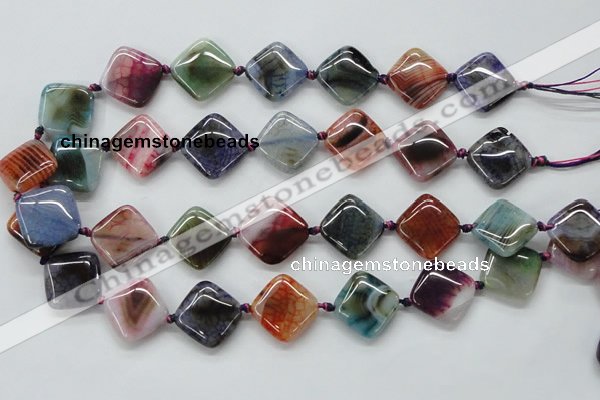 CAA555 15.5 inches 20*20mm diamond dyed madagascar agate beads