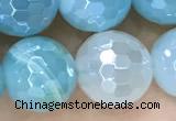 CAA5555 15 inches 8mm faceted round AB-color banded agate beads