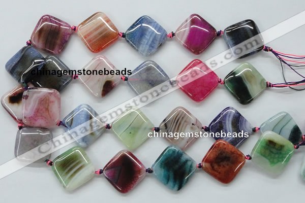 CAA556 15.5 inches 25*25mm diamond dyed madagascar agate beads