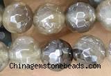 CAA5562 15 inches 6mm faceted round AB-color banded agate beads