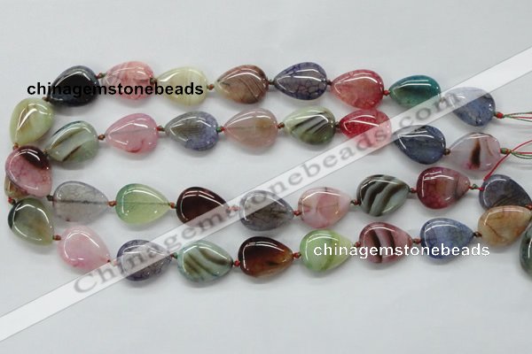 CAA557 15.5 inches 15*20mm flat teardrop dyed madagascar agate beads