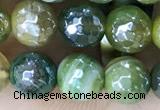 CAA5574 15 inches 6mm faceted round AB-color banded agate beads