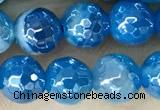 CAA5582 15 inches 6mm faceted round AB-color banded agate beads
