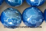 CAA5584 15 inches 10mm faceted round AB-color banded agate beads