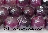 CAA5602 15 inches 10mm faceted round AB-color banded agate beads