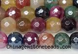 CAA5610 15 inches 6mm faceted round AB-color banded agate beads