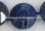 CAA567 15.5 inches 35mm faceted flat round dragon veins agate beads
