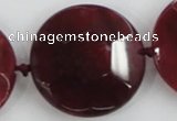 CAA568 15.5 inches 35mm faceted flat round dragon veins agate beads