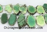 CAA5709 Top drilled 25*30mm - 40*50mm freeform grass agate beads