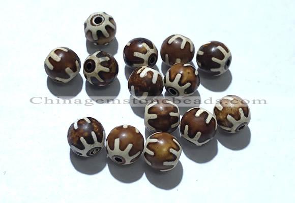 CAA5710 8mm round tibetan agate dzi beads wholesale