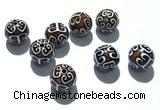 CAA5713 12mm round tibetan agate dzi beads wholesale