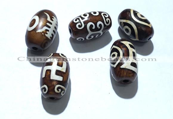 CAA5718 14*23mm drum tibetan agate dzi beads wholesale