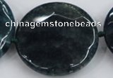 CAA575 15.5 inches 45mm faceted flat round dragon veins agate beads