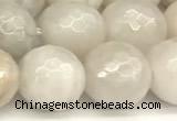 CAA5768 15 inches 12mm faceted round white crazy lace agate beads