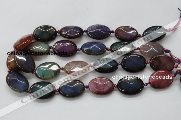 CAA579 15.5 inches 20*30mm faceted oval dragon veins agate beads