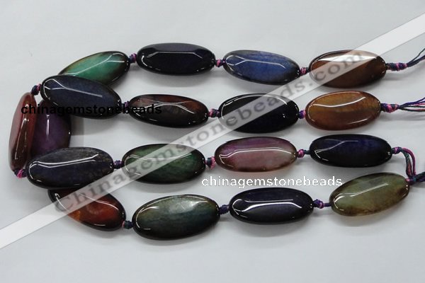 CAA580 15.5 inches 20*40mm faceted oval dragon veins agate beads