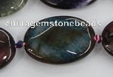 CAA581 15.5 inches 25*35mm faceted oval dragon veins agate beads