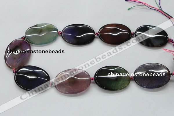 CAA582 15.5 inches 30*40mm faceted oval dragon veins agate beads