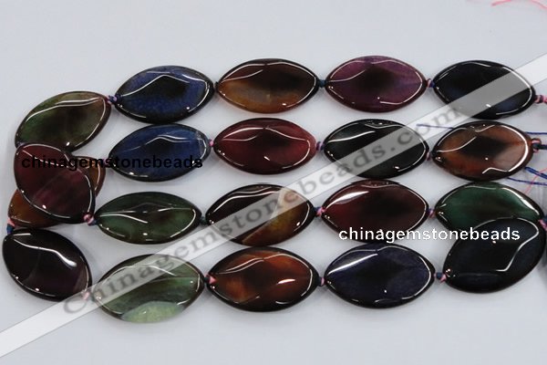 CAA585 15.5 inches 25*40mm faceted marquise dragon veins agate beads