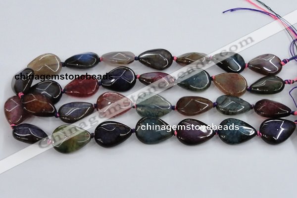 CAA586 15.5 inches 18*25mm faceted teardrop dragon veins agate beads