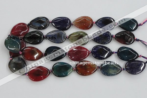 CAA587 15.5 inches 22*30mm faceted teardrop dragon veins agate beads