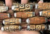 CAA5873 14*38mm - 16*43mm rice tibetan agate dzi beads