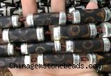 CAA5874 12*35mm - 14*40mm tube tibetan agate dzi beads