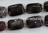 CAA589 15.5 inches 13*18mm faceted rectangle dragon veins agate beads