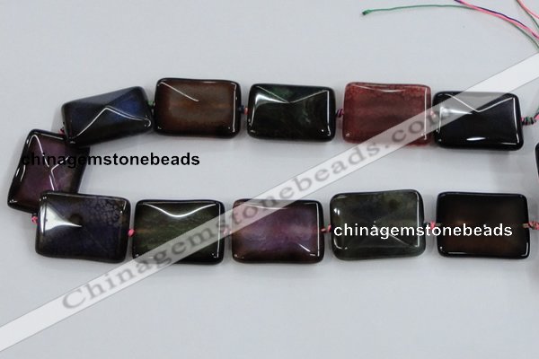 CAA591 15.5 inches 25*35mm faceted rectangle dragon veins agate beads