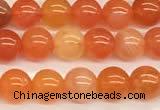 CAA5924 15 inches 6mm round red botswana agate beads