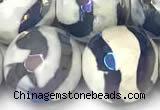 CAA5935 8mm, 10mm & 12mm faceted round AB-color tibetan agate beads