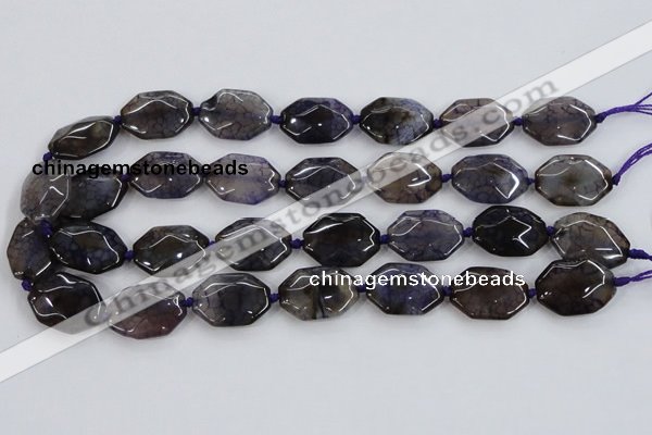 CAA595 15.5 inches 18*25mm faceted octagonal dragon veins agate beads