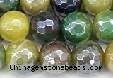 CAA5953 15 inches 8mm faceted round AB-color line agate beads