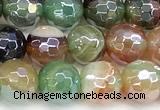 CAA5973 15 inches 6mm faceted round AB-color line agate beads