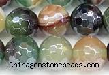 CAA5974 15 inches 8mm faceted round AB-color line agate beads