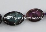 CAA598 16*20mm – 30*40mm faceted oval dragon veins agate beads