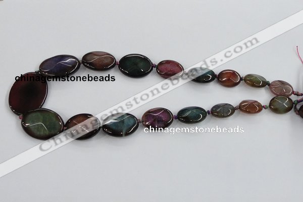 CAA598 16*20mm – 30*40mm faceted oval dragon veins agate beads