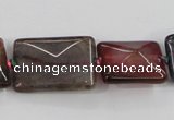 CAA599 16*20mm – 30*40mm faceted rectangle dragon veins agate beads