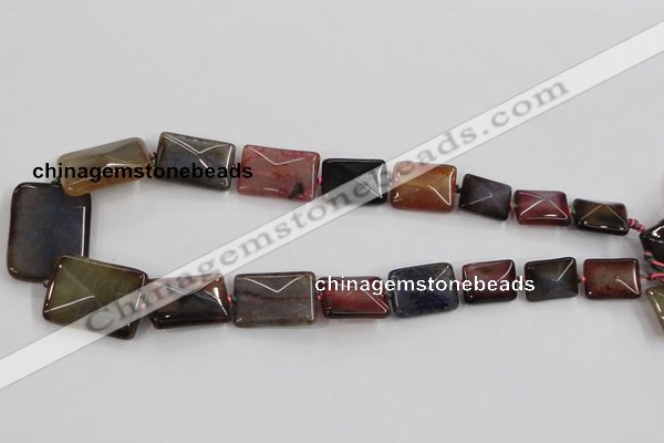CAA599 16*20mm – 30*40mm faceted rectangle dragon veins agate beads