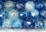 CAA5991 15 inches 6mm faceted round AB-color line agate beads