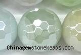 CAA6004 15 inches 14mm faceted round AB-color line agate beads