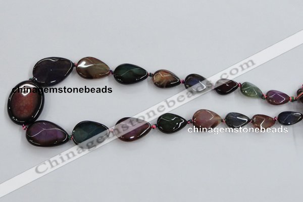 CAA601 15*20mm – 30*40mm faceted teardrop & oval dragon veins agate beads